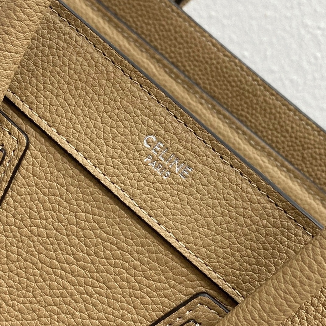 Celine Nano Luggage Tote Bag Knockoff in Dune angle 2