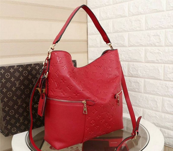 Louis Vuitton Monogram Empreinte Melie Hobo In Red angle 2