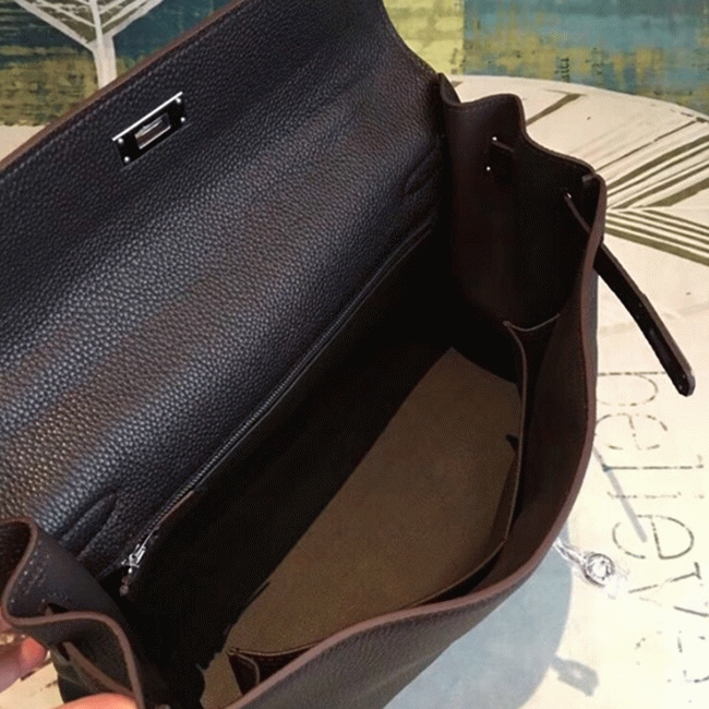 Cafe Clemence Replica Hermes Kelly 35cm Handbag Elegant Brown angle 4