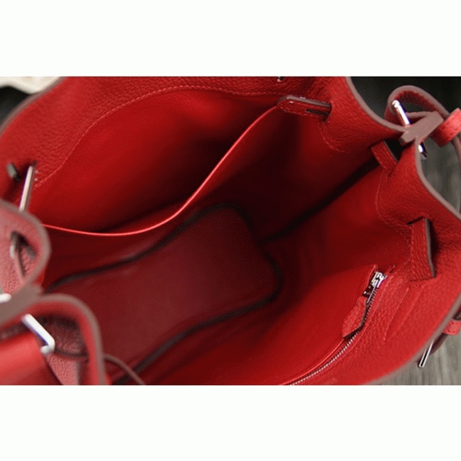 Red Leather Fake Hermes So Kelly 22cm Bold Color Purse angle 5