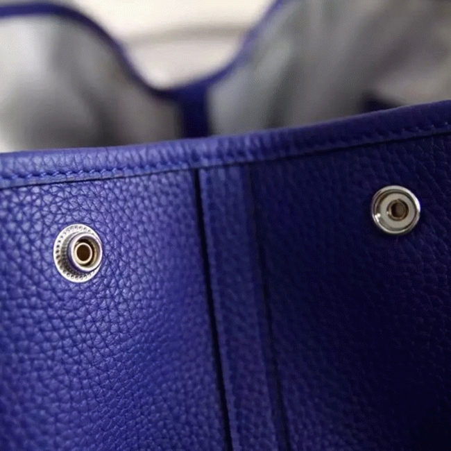 Electric Blue Leather Fake Hermes Garden Party 36cm Tote Bag angle 2