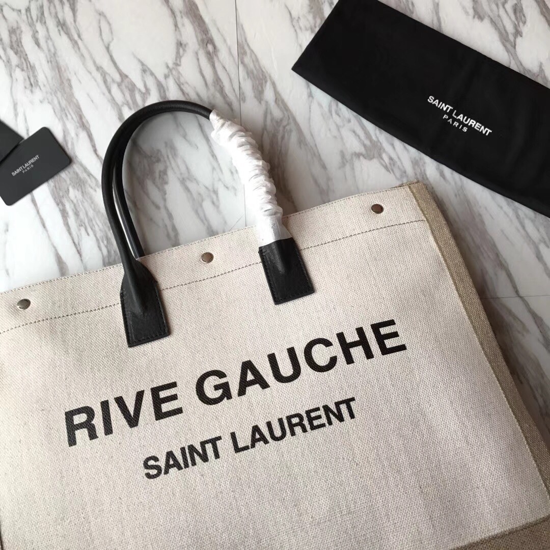 RIVE GAUCHE TOTE BAG IN CANVAS angle 3