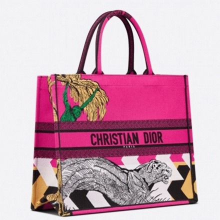 Dior Medium Book Tote Bag Replica in Toile de Jouy Zoom Pop Embroidery