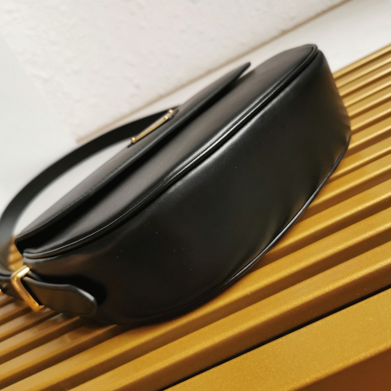 Black Prada Arque Shoulder Bag with Flap Fake angle 3