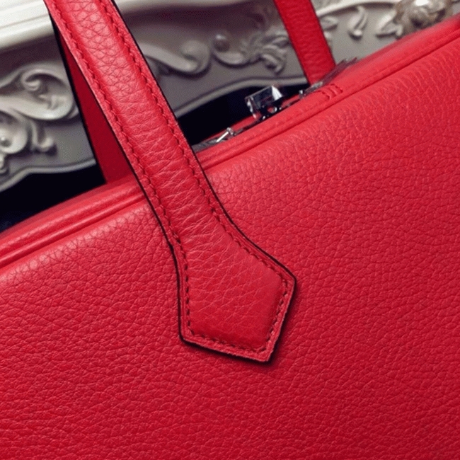Red Luxury Replica Hermes Victoria II 35cm Bag angle 4