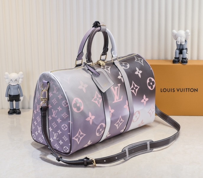 LV Spring 2022 Keepall 45 Travel Bag In Sunset Kaki angle 2