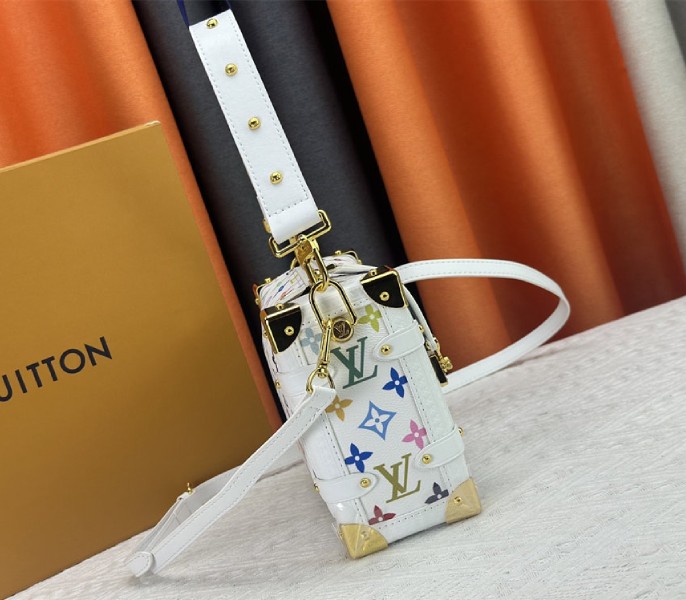 Louis Vuitton X TM Multicolored Side Trunk MM In White angle 3