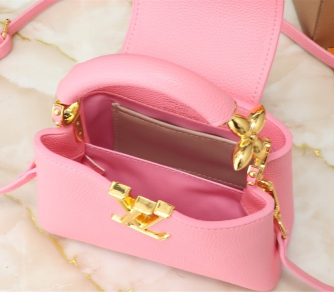 Louis Vuitton Capucines Mini Capucines Handbag In Pink angle 5