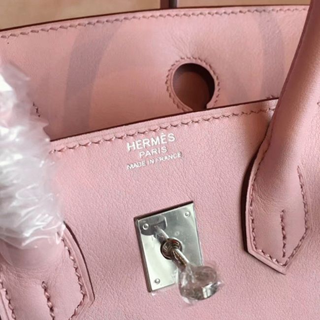 Hermes Birkin 25cm Knockoff in Rose Dragee angle 4