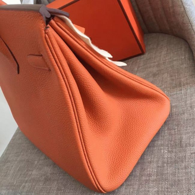 Orange Hermes Birkin 30cm Classic Replica Purse angle 4