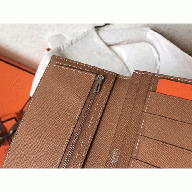 Taupe Brown Luxury Replica 1:1 Hermes Bearn Wallet angle 3