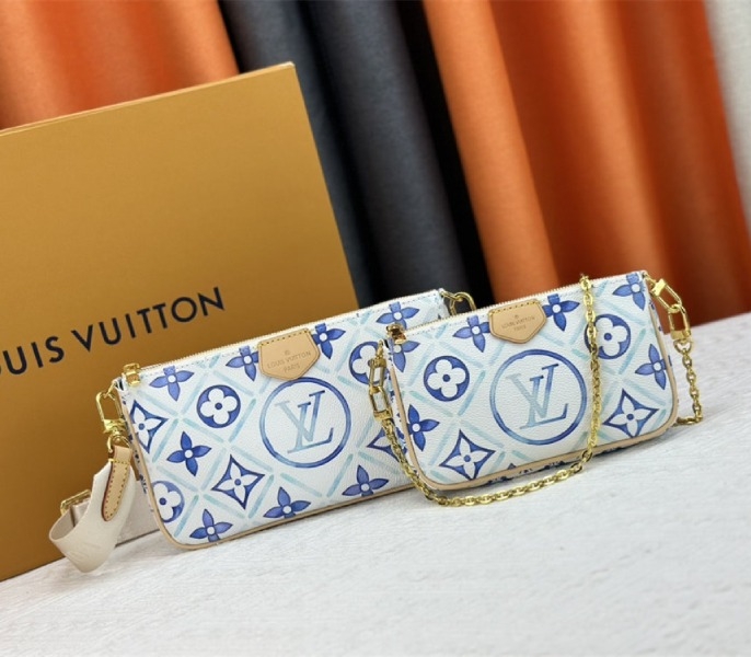 Louis Vuitton LV By The Pool Monogram Tiles Canvas Multi Pochette Accessoires In Lagoon Blue angle 3