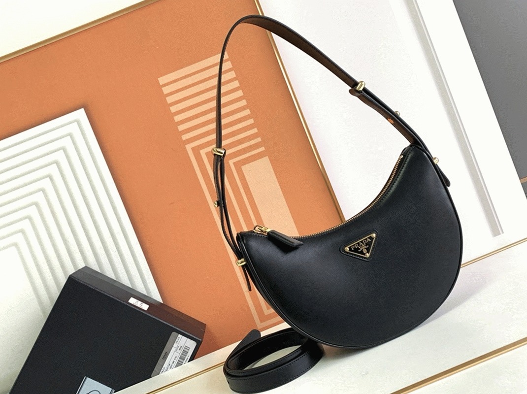 Black Prada Arque Shoulder Bag Replica angle 2