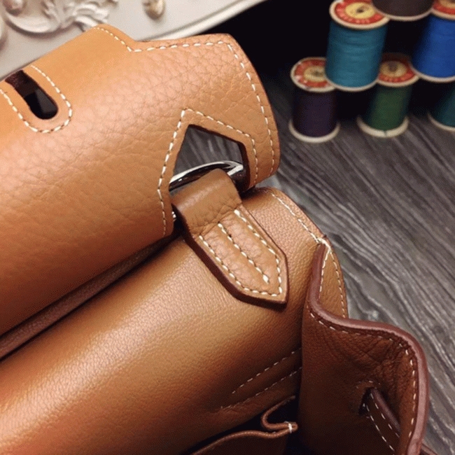 Brown replica Hermes Jypsiere 31cm handbag angle 2