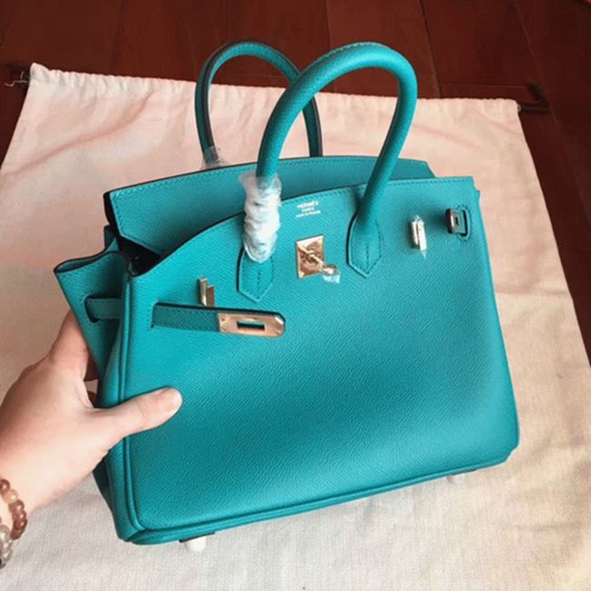 Blue Paon Hermes Birkin 25cm High-End Replica angle 3