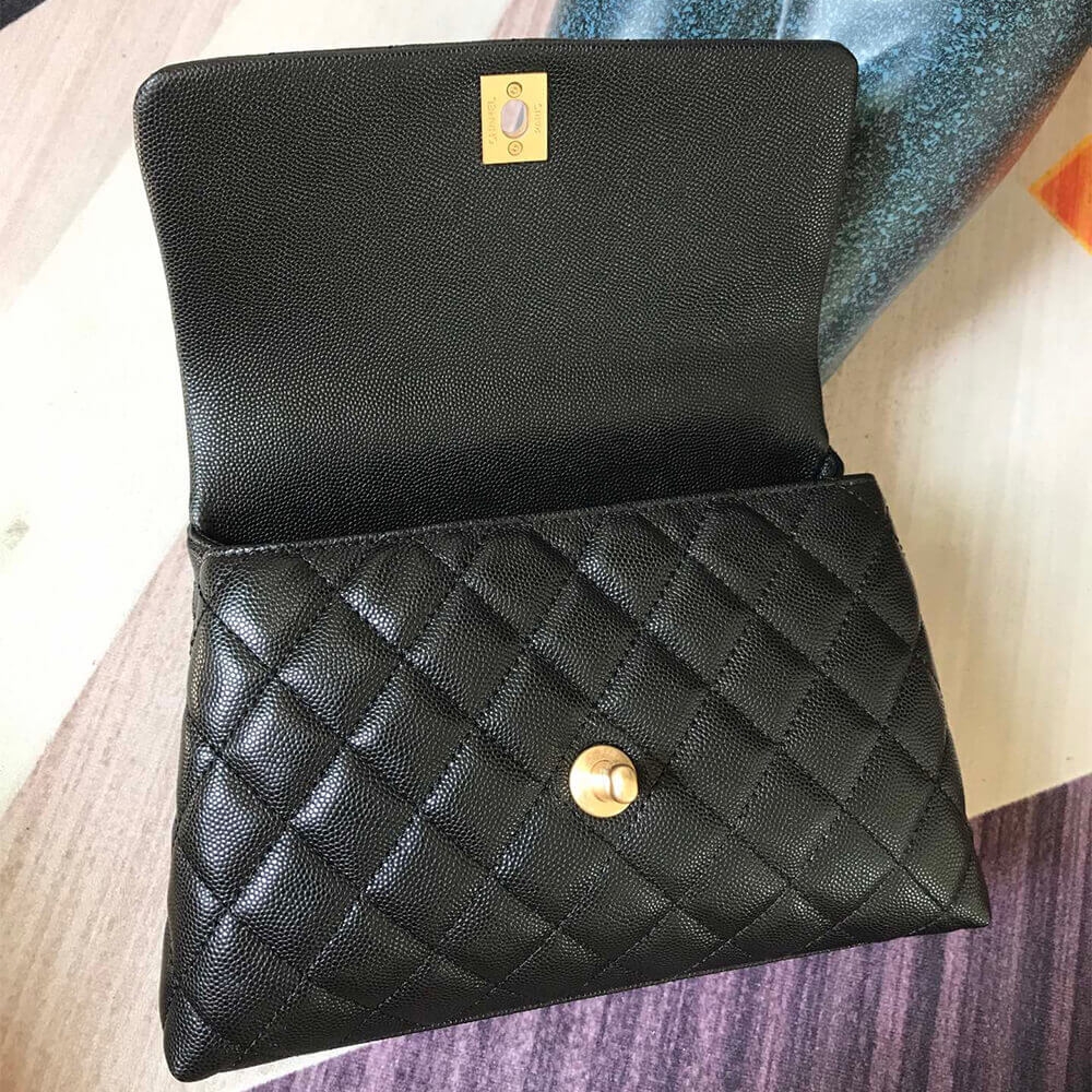 Chanel Coco handle flap shoulder bag PM angle 2