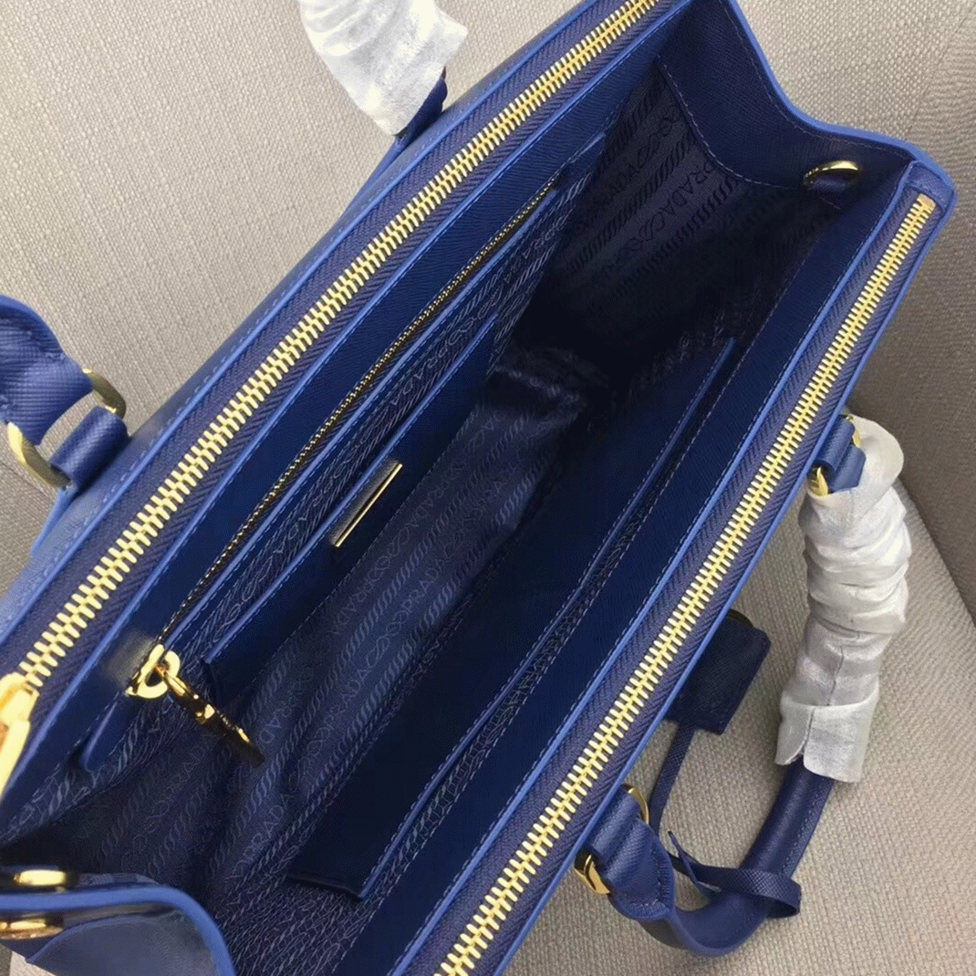 Blue Prada Galleria Large Bag Replica angle 2