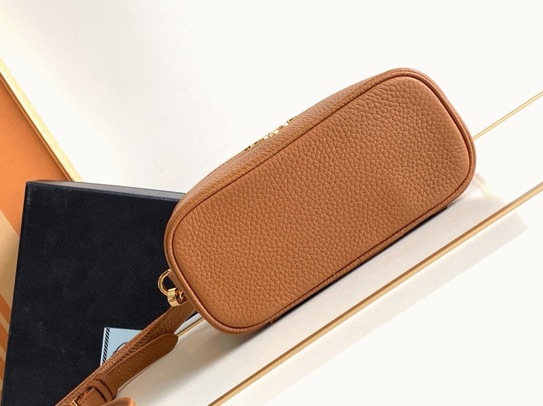 Prada Mini Vanity Bag Imitation in Brown angle 2
