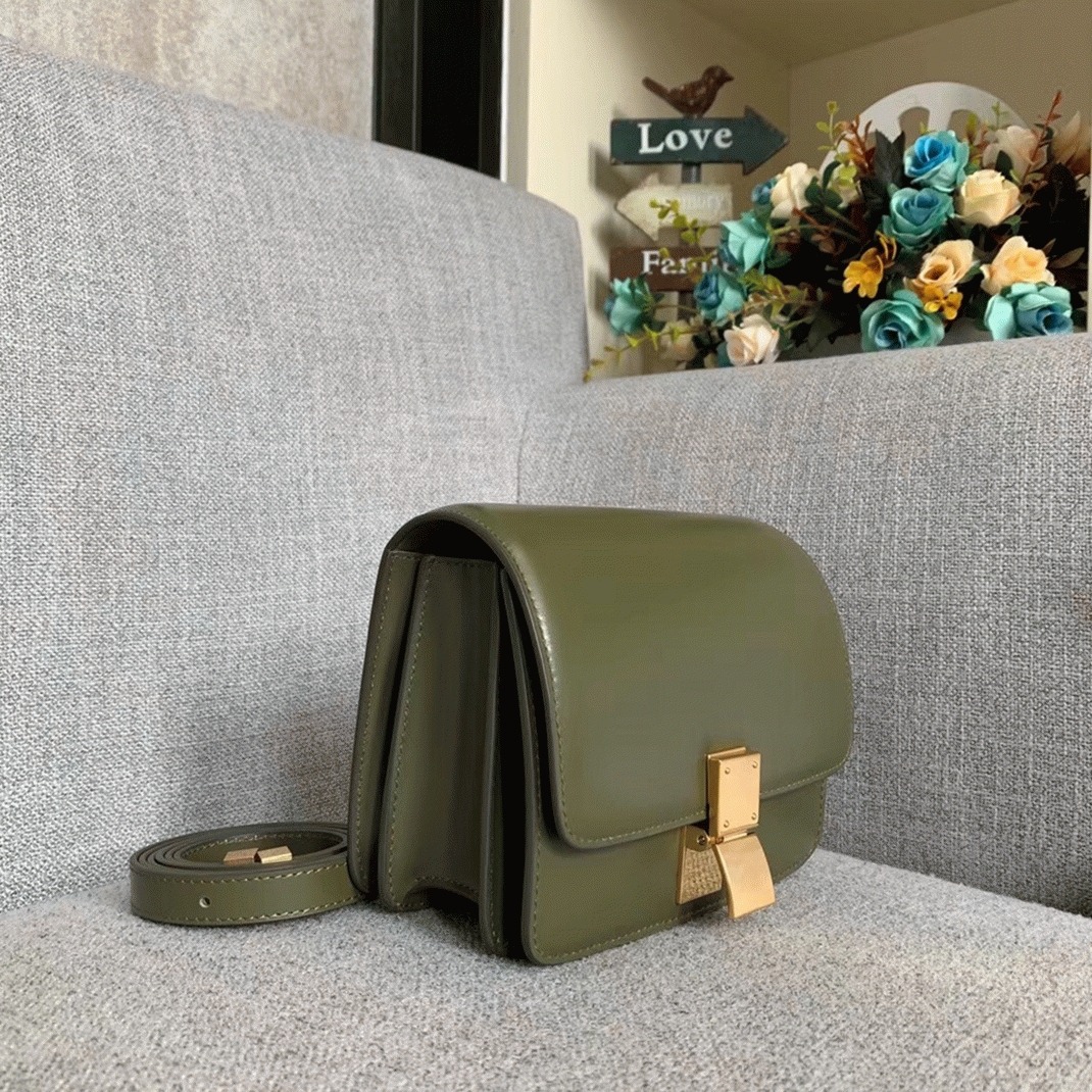 Top Quality Fake Celine Classic Box Small Bag In Army Green angle 2