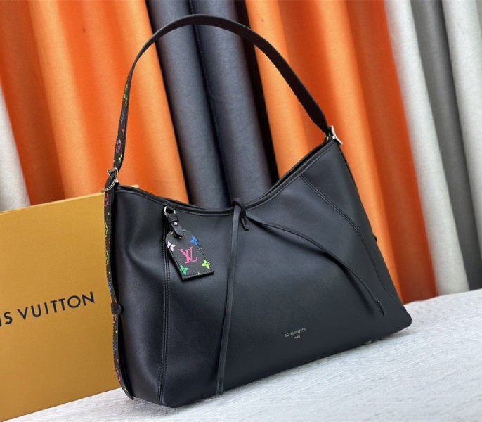 Louis Vuitton X TM CarryAll Vibe MM In Black angle 2