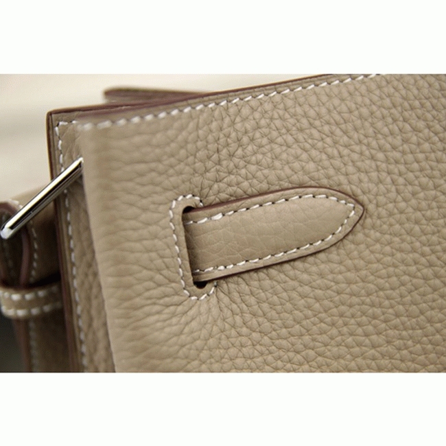 Grey Leather Replica Hermes So Kelly 22cm Soft Leather Shoulder Bag angle 2
