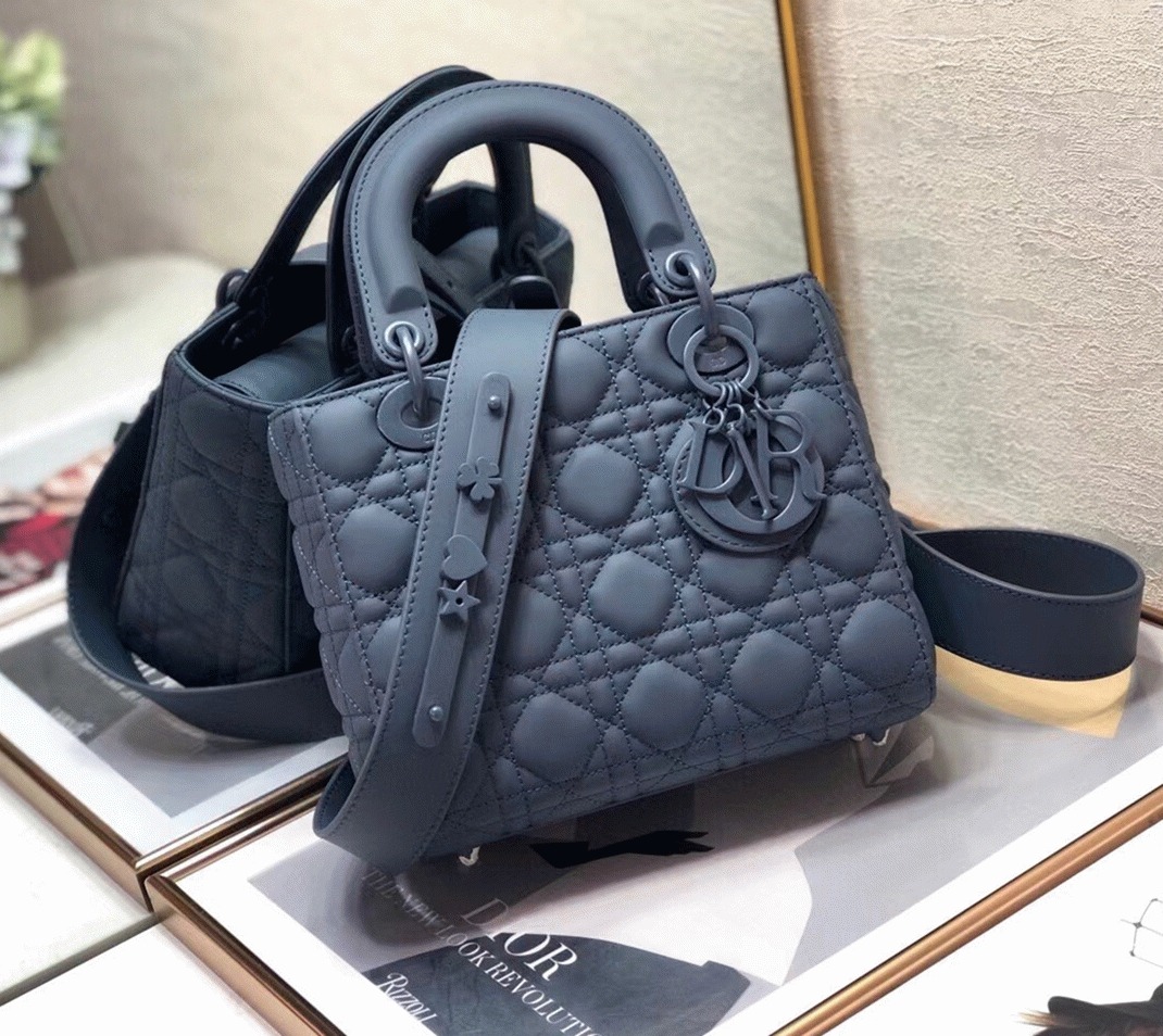 Dior Small Lady Dior My ABCDior Bag Replica in Blue angle 4