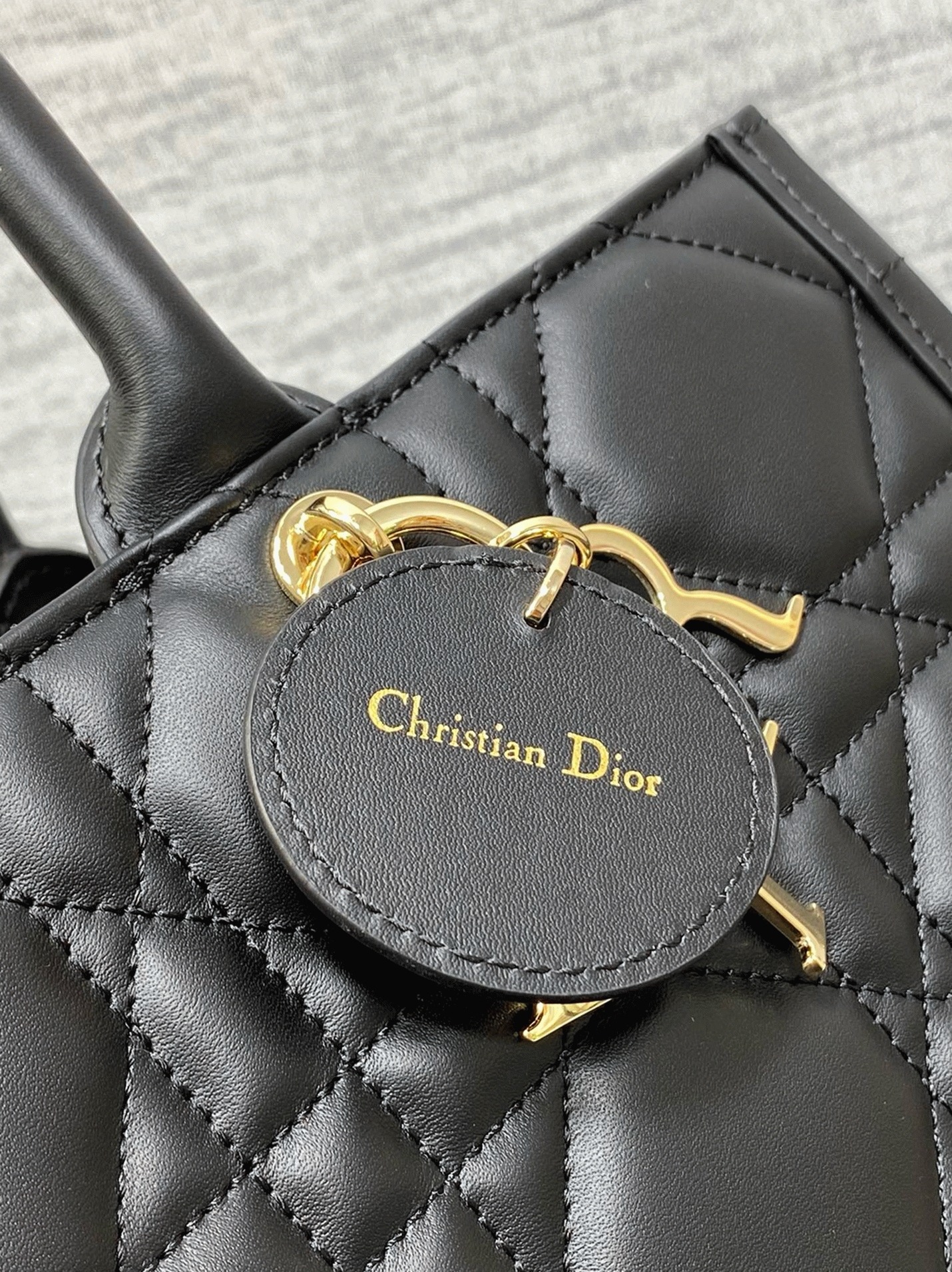Dior Medium Book Tote Bag Fake with Strap in Black angle 2