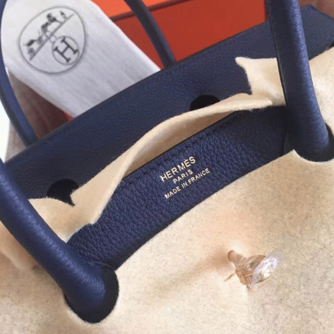 Sapphire Color Imitation Hermes Birkin 35CM Purse angle 5