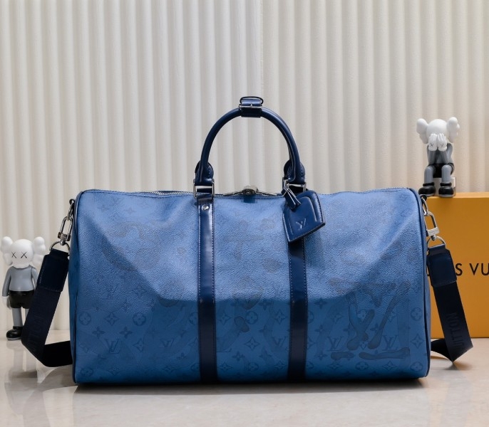 LV Keepall Bandouliere 50 In Navy River Blue