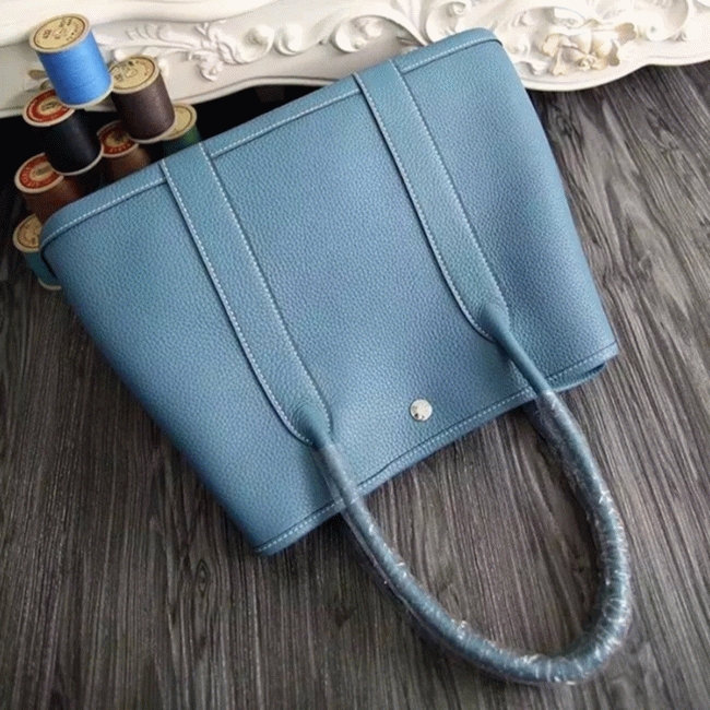 Jean Blue Replica AAA Hermes Garden Party 30cm Canvas Tote angle 5