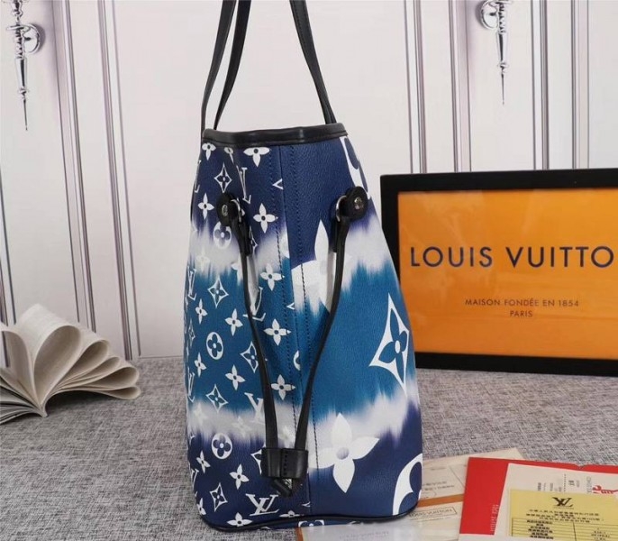 Louis Vuitton Seasonal Escale Neverfull MM Tote In Blue angle 5