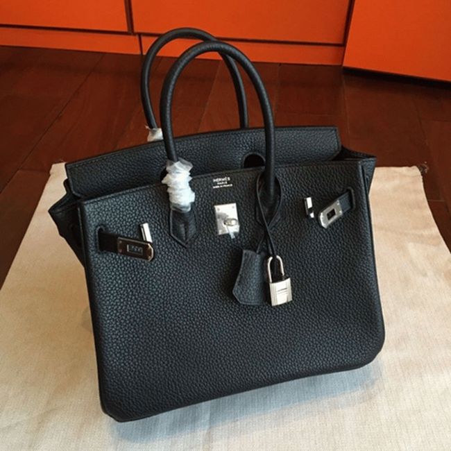 AAAAA Class Black Hermes Birkin 25cm Copy Bag angle 4