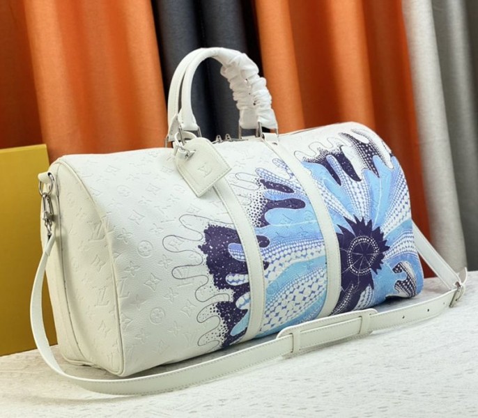 Louis Vuitton X YK Bandouliere Keepall 50 Travel Bag In White