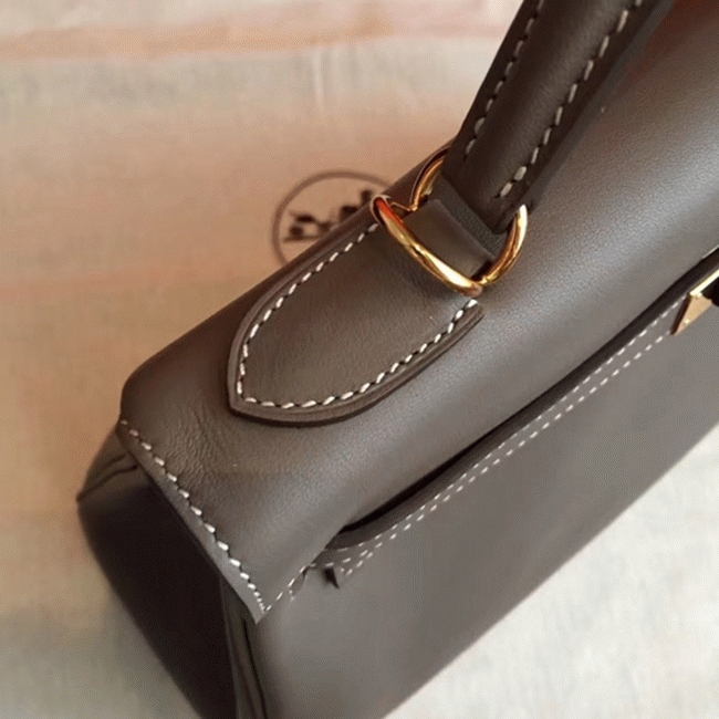Etoupe Swift Copy Luxury Hermes Kelly Retourne 32cm Handbag angle 3