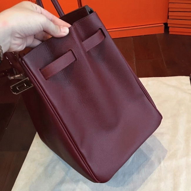 Bordeaux Imitation Copy Hermes Birkin 40cm Handbag angle 5