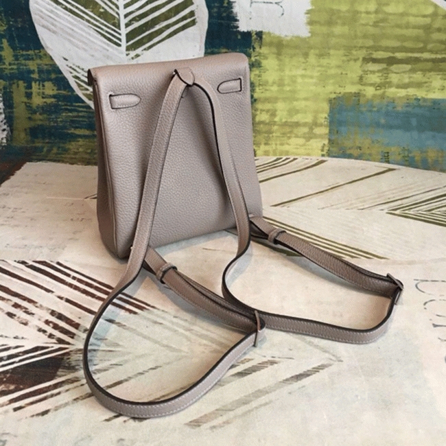 Gris Asphalt Clemence Replica High Quality Hermes Kelly Ado PM Bag angle 5