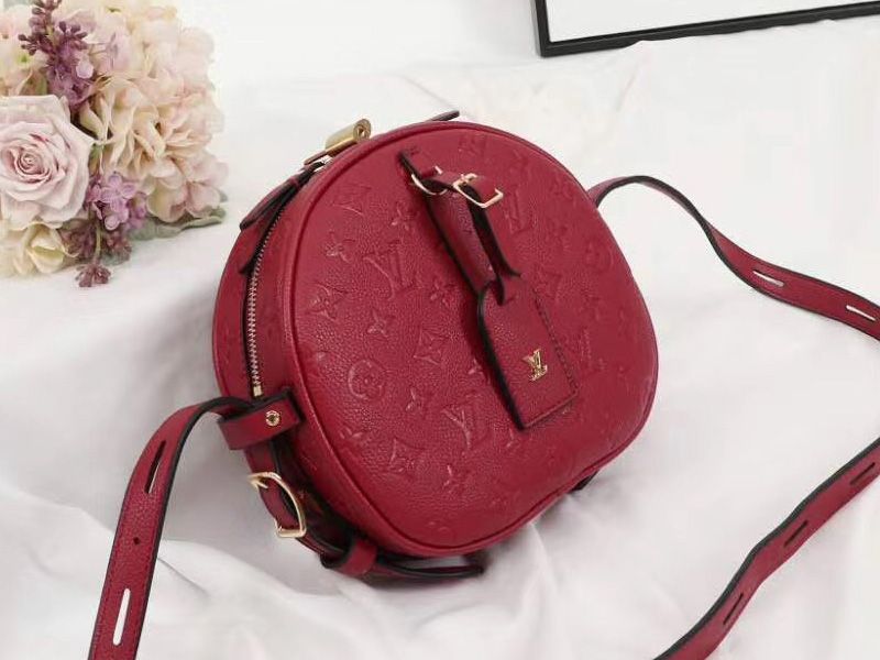 Louis Vuitton Monogram Empreinte Boite Chapeau Souple MM Bag In Red angle 2