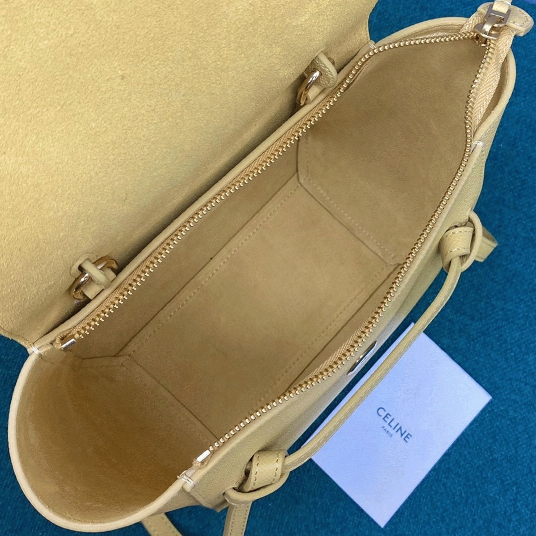 Celine Belt Nano Bag Fake in Yellow angle 3