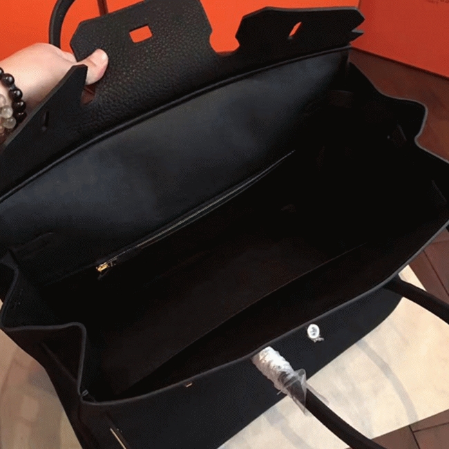 Black Replica Hermes Birkin 40cm Oversized Handbag angle 2