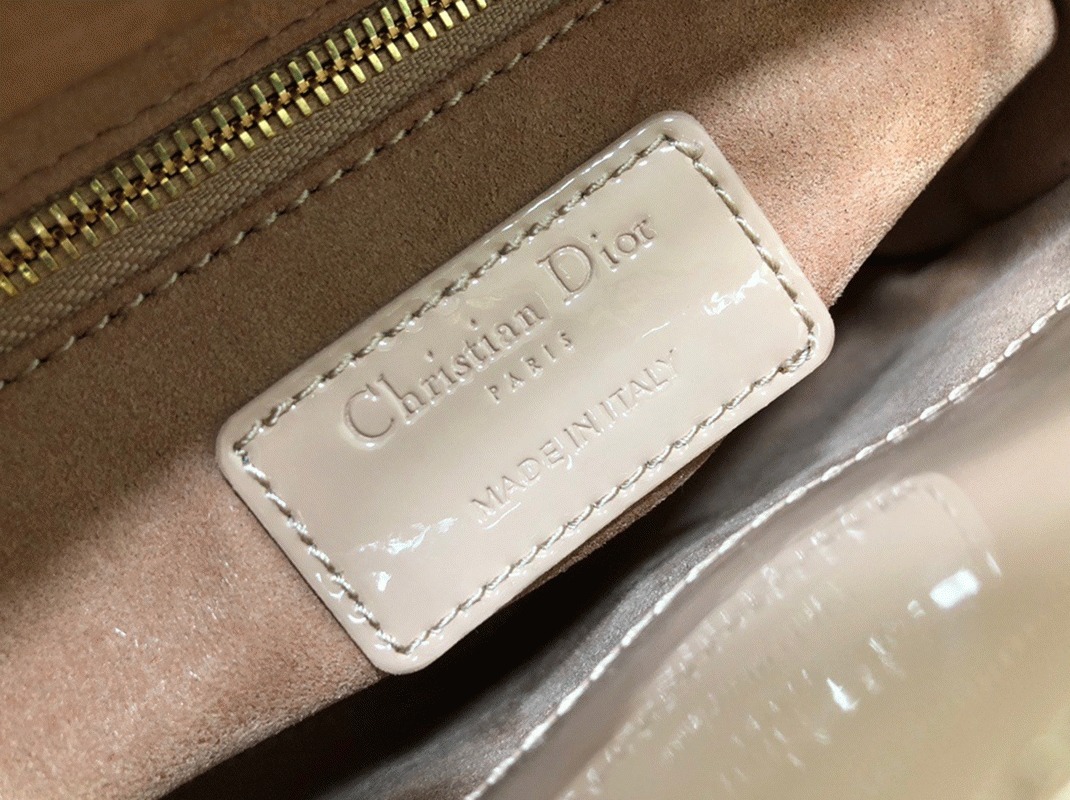 Dior Lady Dior Mini Chain Bag Fake in Nude angle 4