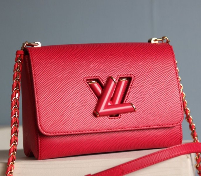 Louis Vuitton Epi Leather Twist MM Bag In Red angle 2