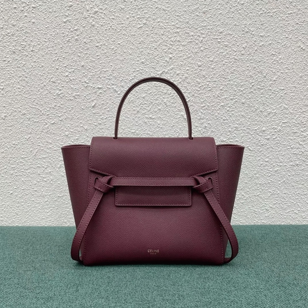 Celine Belt Nano Bag Fake in Bordeaux angle 5