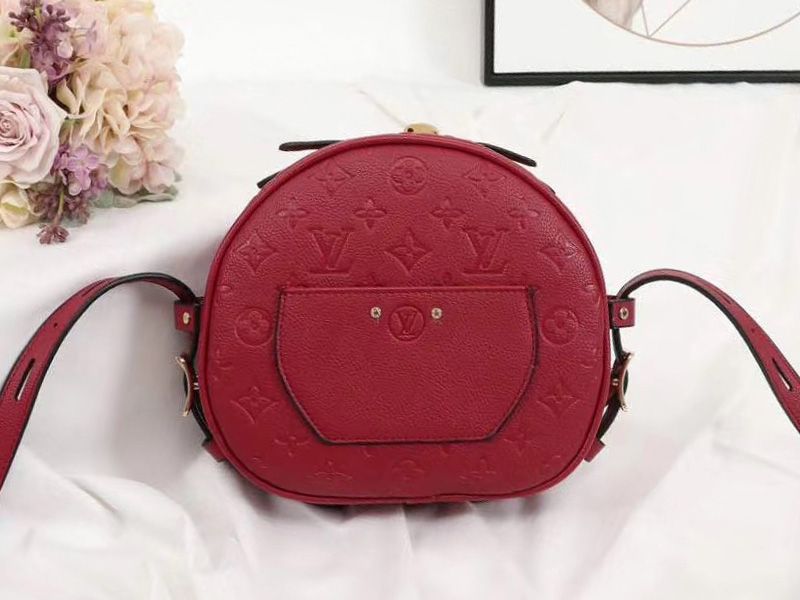 Louis Vuitton Monogram Empreinte Boite Chapeau Souple MM Bag In Red angle 5