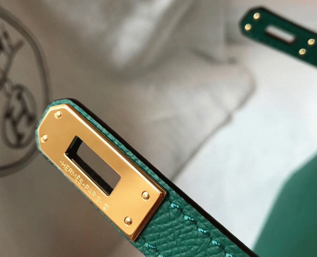 Hermes Kelly Mini II Bag Replica in Vert Vertigo angle 5