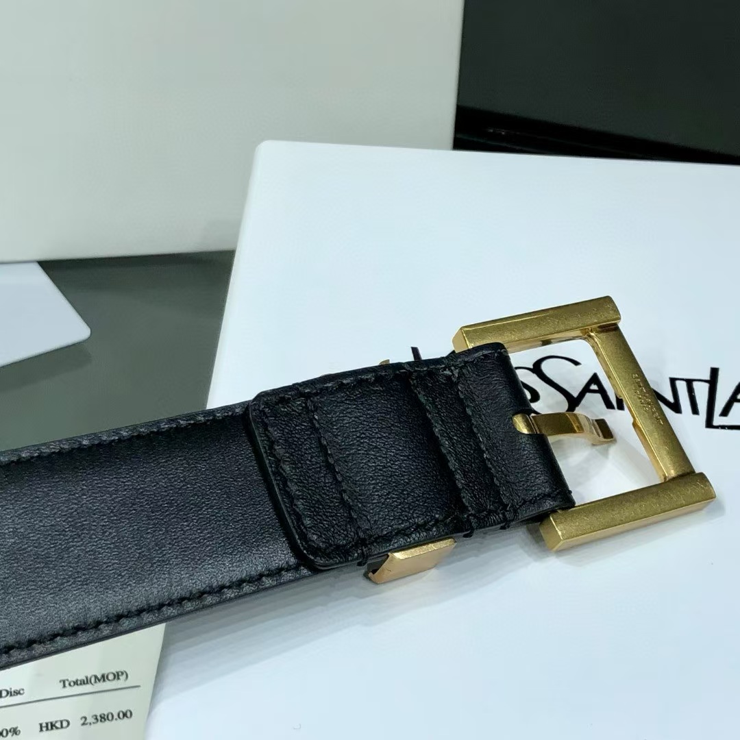 YSL Cassandre leather belt angle 5