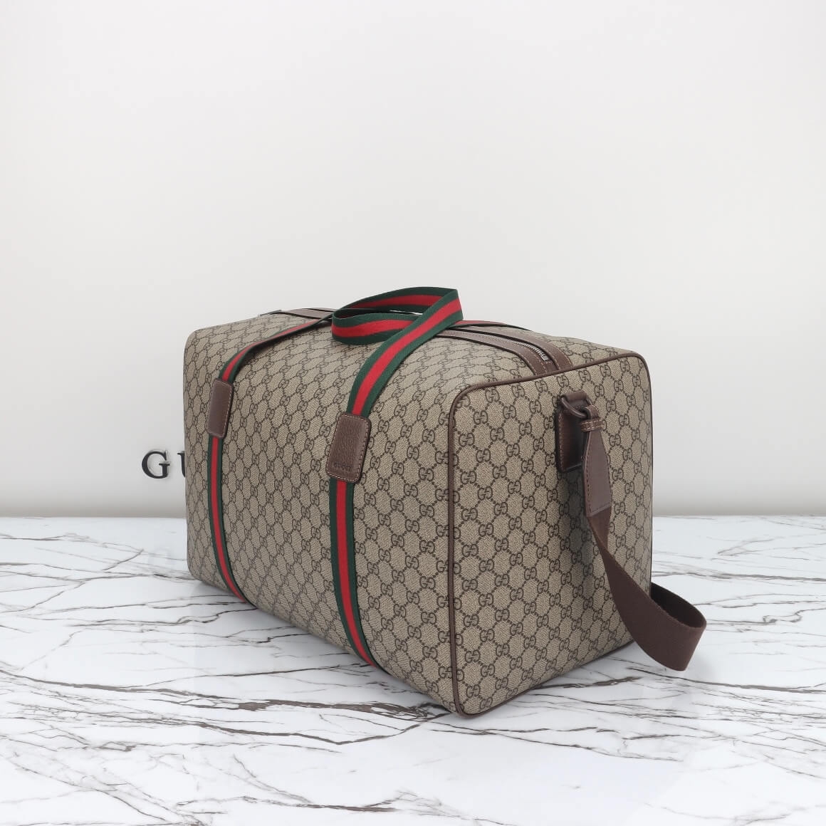 Gucci Medium duffle bag with Web angle 2