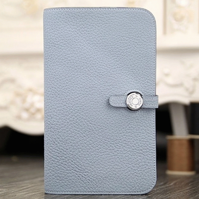 Blue lin best replica Hermes Dogon combine wallet
