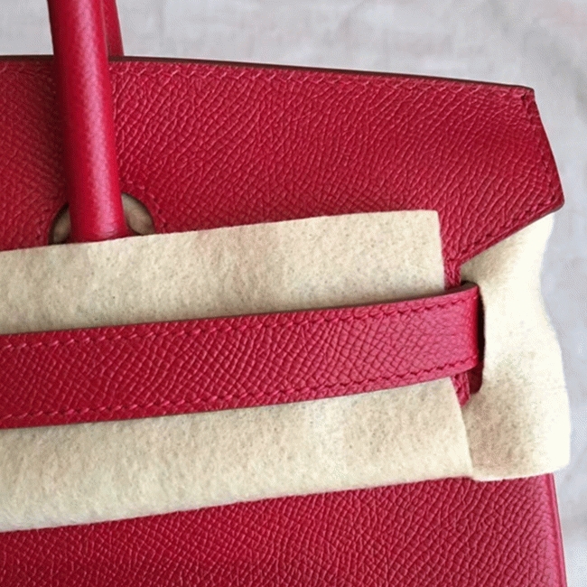 Premium Quality Red Fake Hermes Birkin 35cm Handbag angle 2