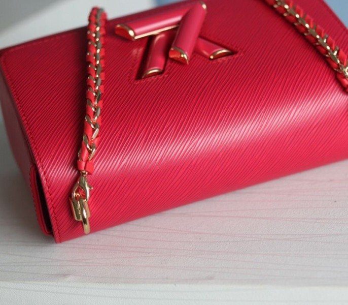 Louis Vuitton Epi Leather Twist MM Bag In Red angle 5
