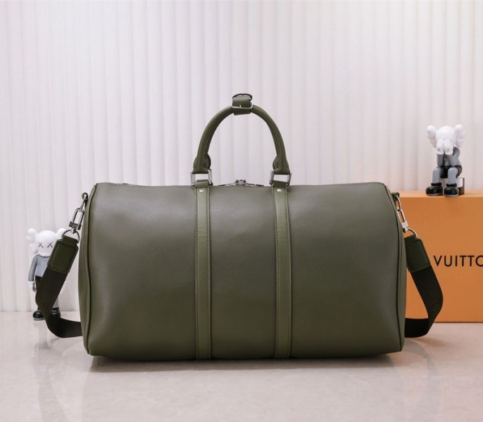 Louis Vuitton Aerogram Keepall Bandouliere 50 Travel Bag In Khaki angle 3